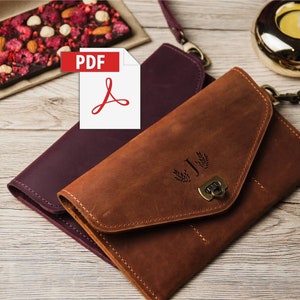 Wristlet wallet pattern,Clutch wallet pattern,Wristlet clutch pdf,Wallet women pdf,Wallet women pattern,Leather clutch pattern