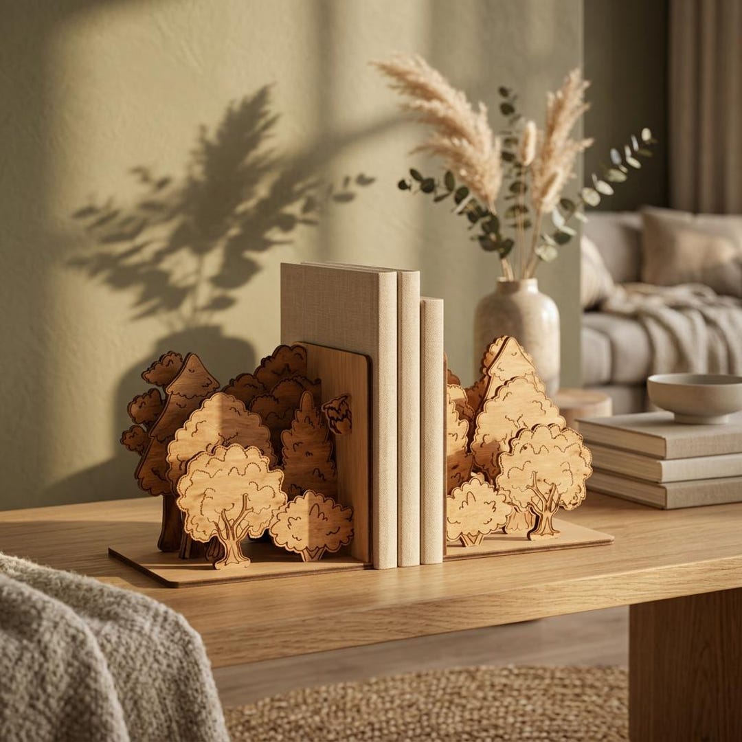 Wooden Bookends, Forest Bookends, Tree Bookends, Nature Bookends ...