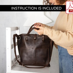 Leder Frauen Tasche Muster, Leder Frauen Tasche pdf, Leder Frauen Shopper Muster, Leder Frauen Shopper pdf, Leder Shopper Muster