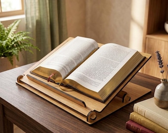 Soporte para libros, atril para libros, atril para escritorio, soporte para libros de cocina, soporte para libros de recetas, soporte para iPad, caballete de mesa, regalo de Ramadán