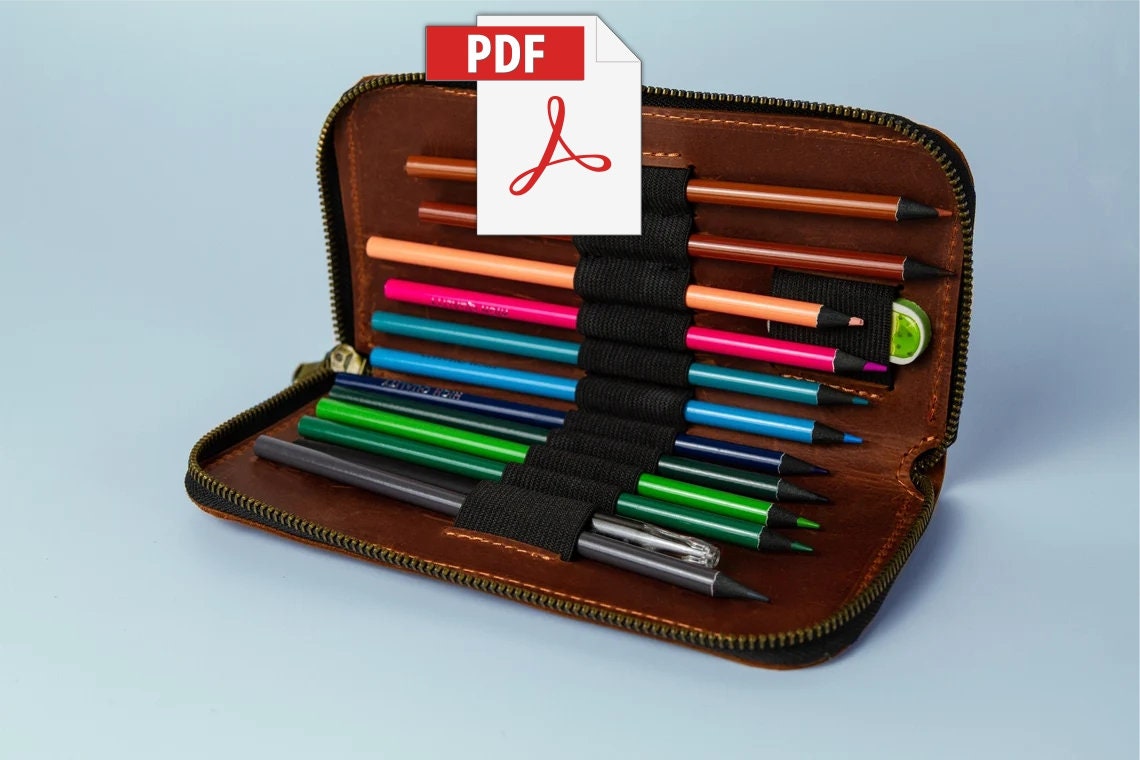 leather Pen case Pattern SVG PDF Minimalist pen holder case