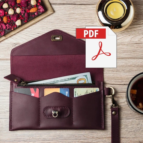 Clutch wallet pattern, Women wallet pattern, Cardholder pattern, Card holder pattern, Leather wallet pattern, Wallet pattern pdf
