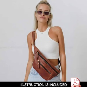 Waist bag pattern, Waist bag pdf, Belt bag pattern, Belt bag pdf, Leather belt bag pattern, Leather waist bag pattern, Sling bag pattern image 3