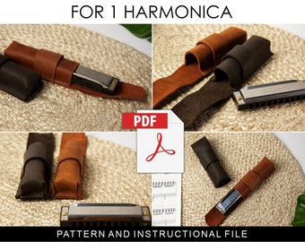 Leather harmonica storage pattern, Harmonica storage pdf, Harmonica bag pattern, Harmonica bag pdf, Harmonica organizer pattern
