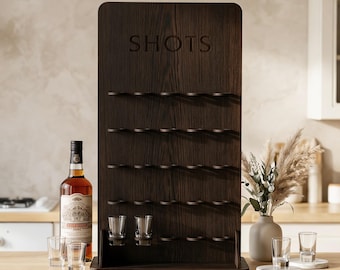 Ściana do shotów na zamówienie, deska do shotów z tequilą, uchwyt na kieliszki do shotów, deska na imprezę, wieczór kawalerski, deska do degustacji tequili, ściana do shotów weselnych