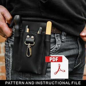 Tool pouch pattern,Tool belt pattern,Leather tool pouch pdf,Leather tool pouch template
