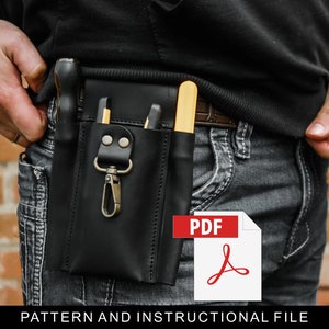 Tool pouch pattern,Tool belt pattern,Leather tool pouch pdf,Leather tool pouch template