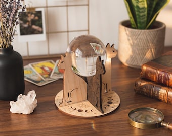 Crystal Sphere Stand, Wood Sphere Holder, Sphere Stand, Crystal Ball Holder, Gazing Ball Stand, Wood Sphere Stand, Orb Holder, Witchy Stuff