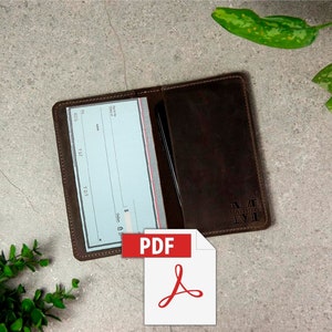 Patrón portada chequera,Patrón cartera larga,DIY cuero,Plantilla cartera,Patrón cartera bifold,Plantilla cartera larga,Cartera cuero pdf