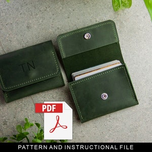 Leather card holder pattern,Leather card holder template,Leather card holder pdf,Card wallet pattern,Small wallet pattern