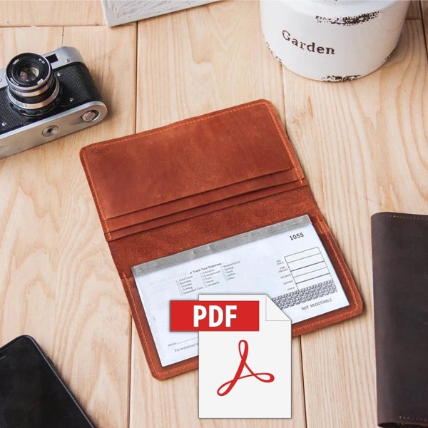 Checkbook wallet pattern,Long wallet pattern,Wallet template,Slim checkbook cover pdf,Checkbook holder pdf,Leather checkbook wallet pdf