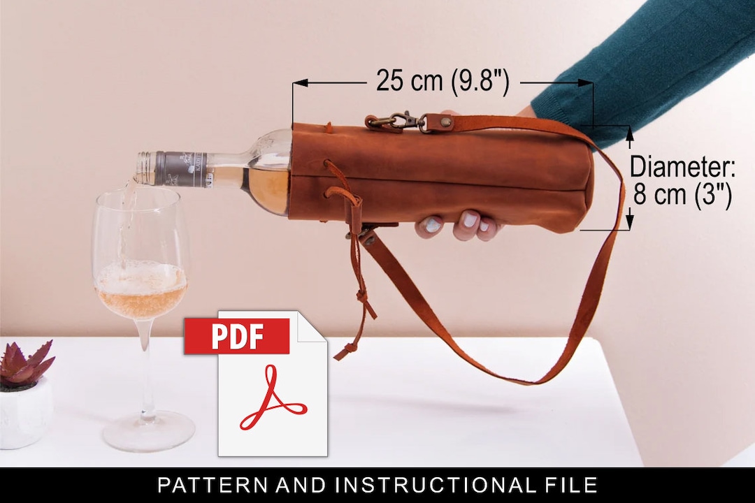 Wine Carrier Bag Pattern, Wine Bag Pattern, Leather Wine Bag Pattern
