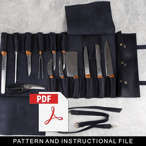 Leather Knife Roll Etsy