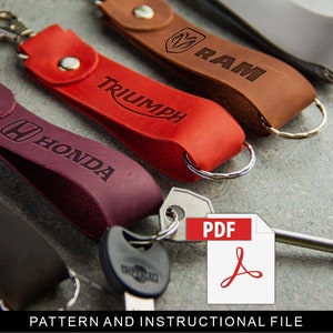 Leather Pattern Dog Keychain, PDF