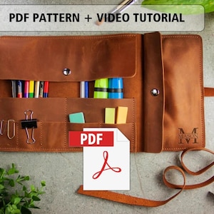 Pencil roll pattern, Pencil case pattern, Leather pencil case pattern, Pen roll pattern, Artist roll pattern