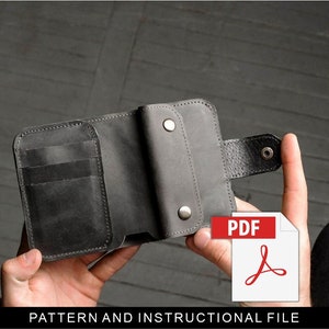 Small men wallet pattern,Minimalist leather wallet pattern,Leather bifold wallet pattern,Small leather wallet pdf,Minimal wallet men pattern