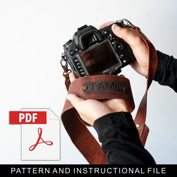 Camera strap pattern,Leather camera strap pdf,Dslr camera strap pattern,Camera neck strap pdf,Canon camera strap pattern,Leather pattern