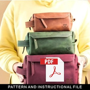 Toiletry bag pattern,Dopp kit pattern,Shaving bag pdf,Toiletry bag pdf,Dopp kit pdf,Leather diy pattern