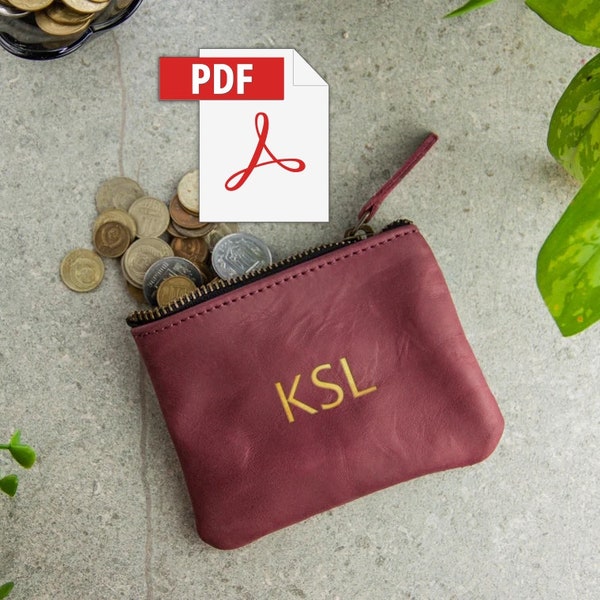 Leather coin pouch pattern,Zippered pouch pattern,Zippered pouch pdf,Coin purse pattern,Coin purse pdf,Leather coin purse pattern