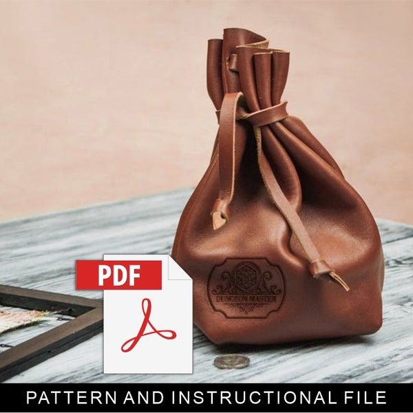 Leather medicine pouch pdf, Leather pouch bag pattern, Leather pouch purse pdf, Leather coin purse pattern, Drawstring pouch pattern