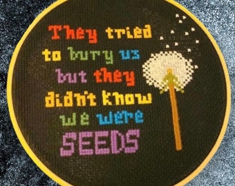 Pride Dandelion Rainbow Cross Stitch Pattern, PDF