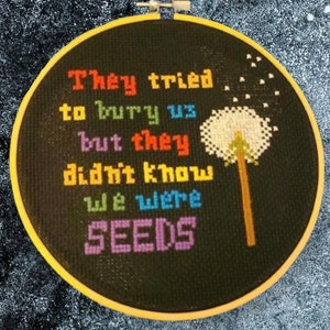 Pride Dandelion Rainbow Cross Stitch Pattern, PDF