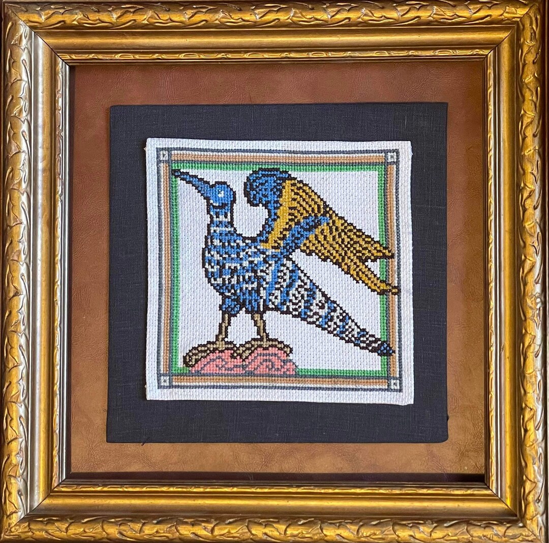 Medieval Hercinia Cross Stitch Pattern PDF, Legendary Medieval Bird Etsy