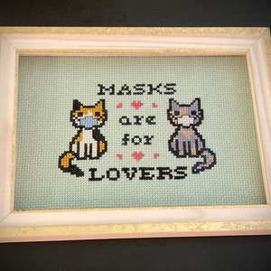 PDF ~ Masks Are For Lovers Cross Stitch Pattern (Version 2)