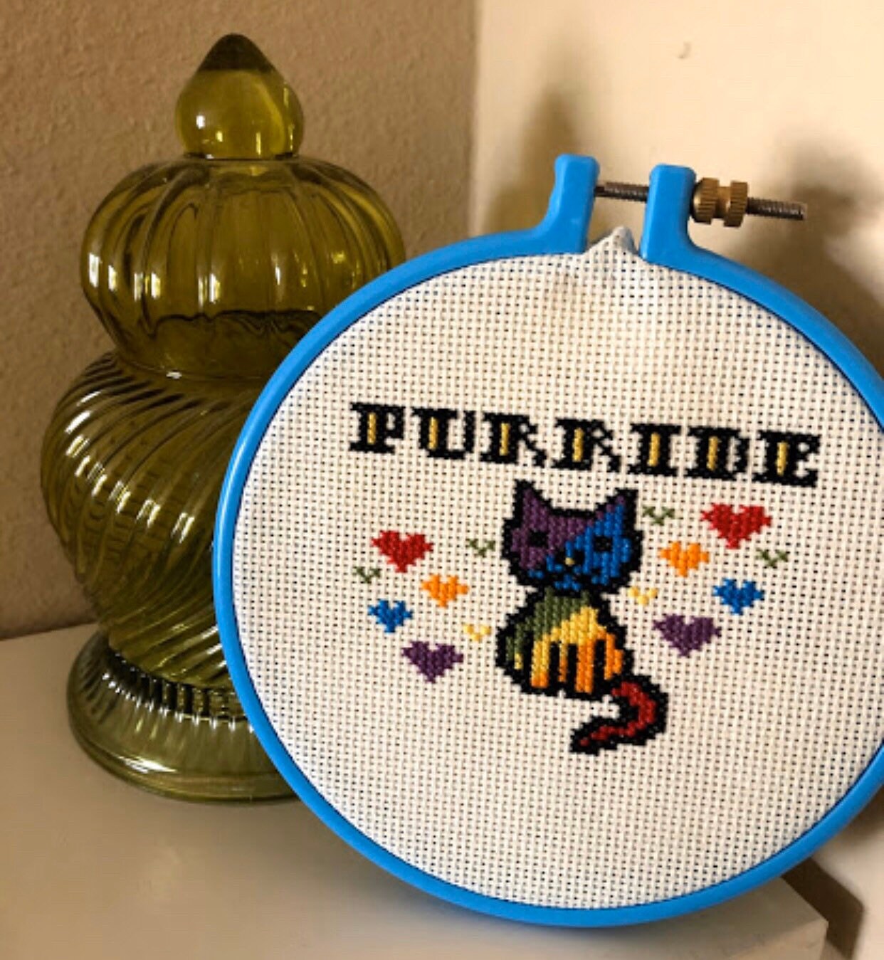 Purride pride Cat Rainbow Cross Stitch Pattern PDF - Etsy