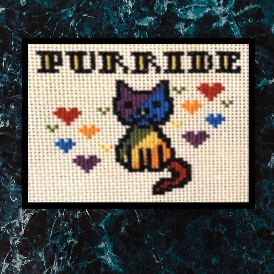 Purride pride Cat Rainbow Cross Stitch Pattern PDF - Etsy
