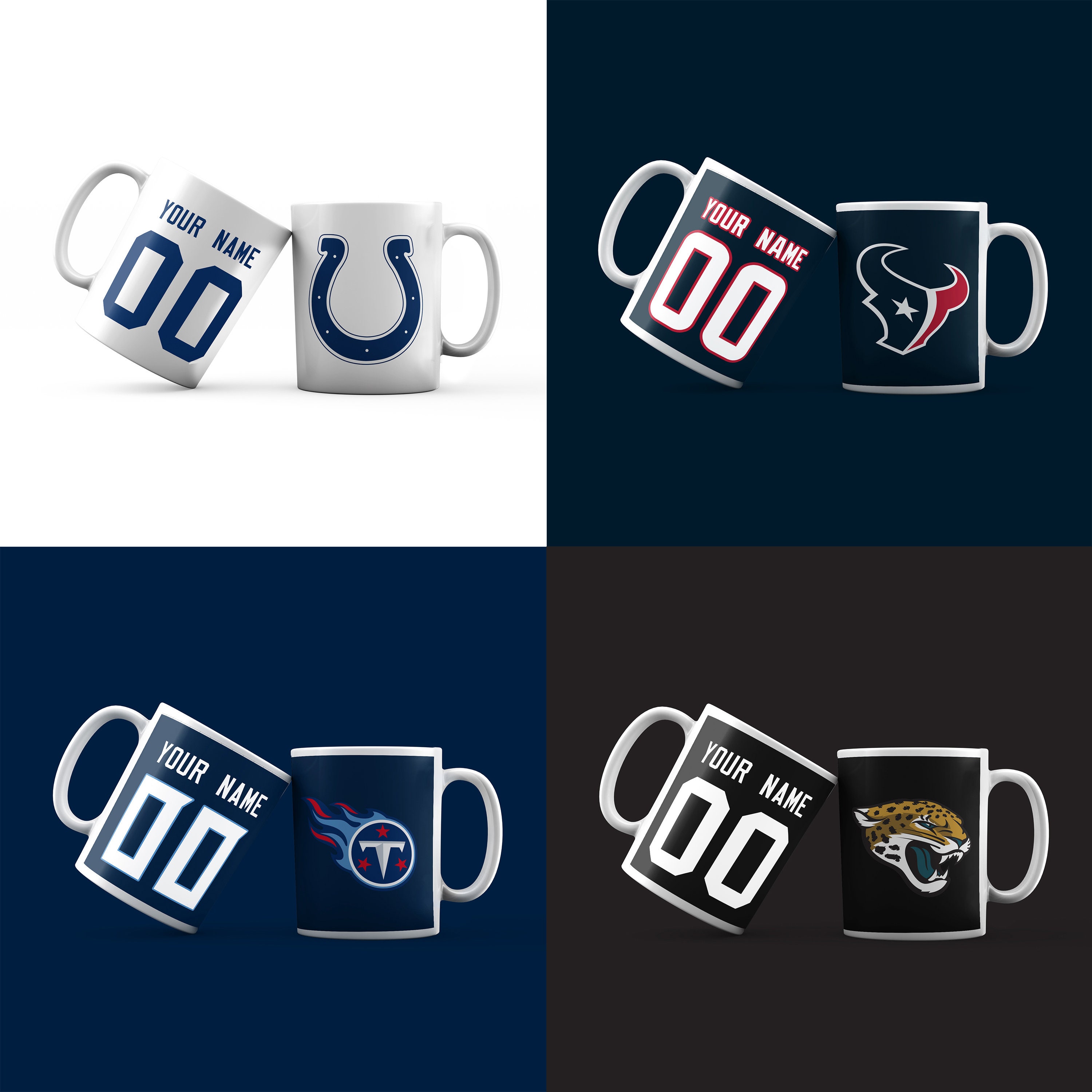 Personalised NFL Mug All 32 Teams Etsy
