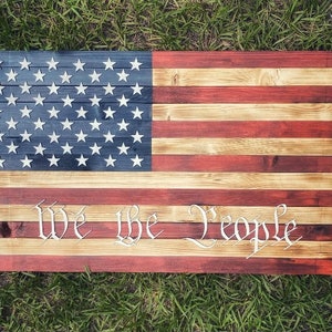 We the people American flag | we the people rustic American flag | rustic flag | large wall mount rustic American flag | we the people