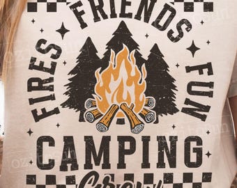 Camping Crew PNG, Outdoor Adventure Sublimation Design, Family Camping Trip Clipart, Group Camping Shirt PNG, Camping Squad Print File