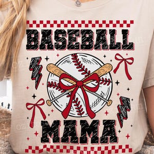 Retro Baseball Mama png, geruite honkbalstriksublimatie, Coquette Baseball Mom png, Game Day-shirtontwerp, baseball Mama png