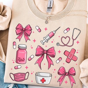 Nurse coquette bow png,  Nurse life png sublimation design download, Nursing png, Nurse love png, Nurse Gift