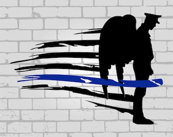Police svg, thin blue line svg, 4th of july svg, Back the blue svg, distressed flag svg