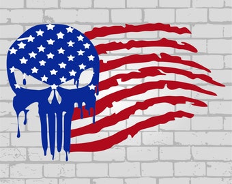 Skull svg, police svg, american flag svg, patriotic svg, 4th of july svg, fourth of july svg, memorial day svg