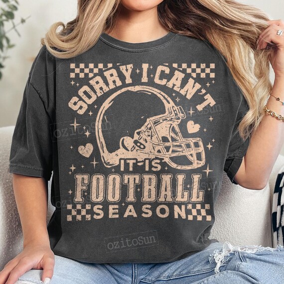 Football Season PNG, Sorry I Can’t It’s Football Season PNG, Game Day Sublimation, Checker Helmet Clipart, Retro Checker Football Shirt