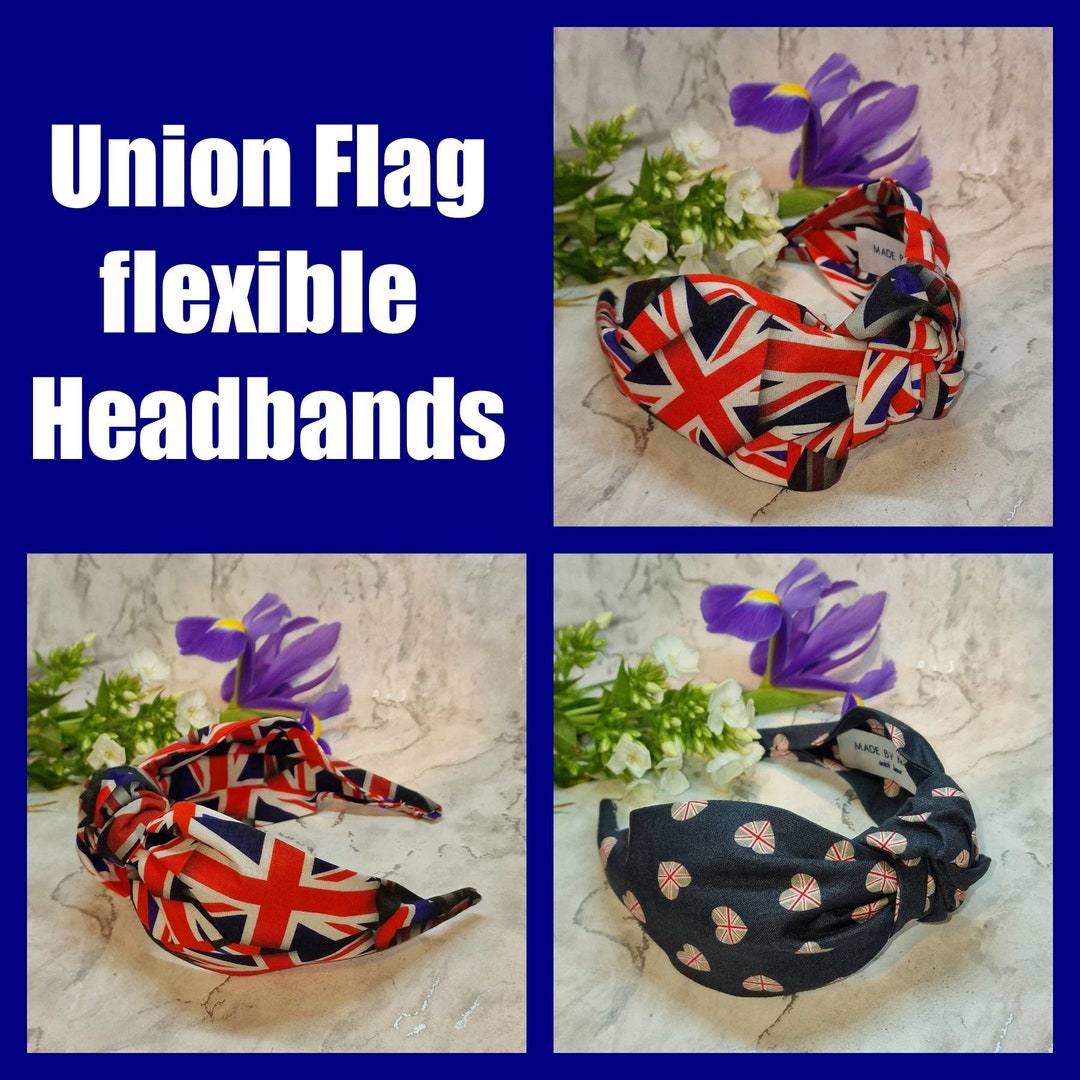 Union Jack Headband Collection Knot Headband Cotton Etsy