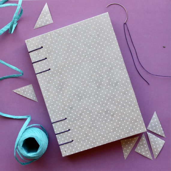 Grey Dotty Sketchbook | A5 Handmade Portrait Sketchbook | Coptic Sketchbook | Handmade Stationery | Gift for Teachers