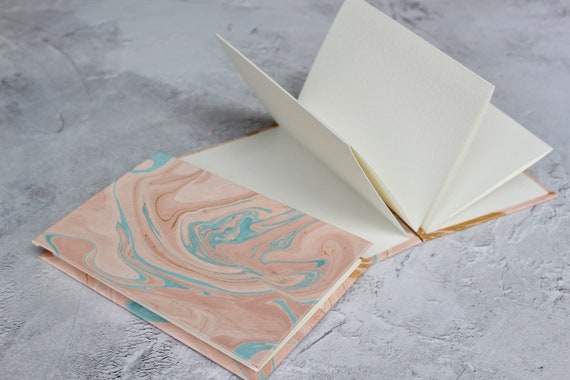 Concertina Watercolour Sketchbook | Marbled Sketchbook | Handmade Stationery | Gift for Artists
