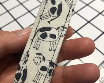 Keychain Wristlet Black and White Cows