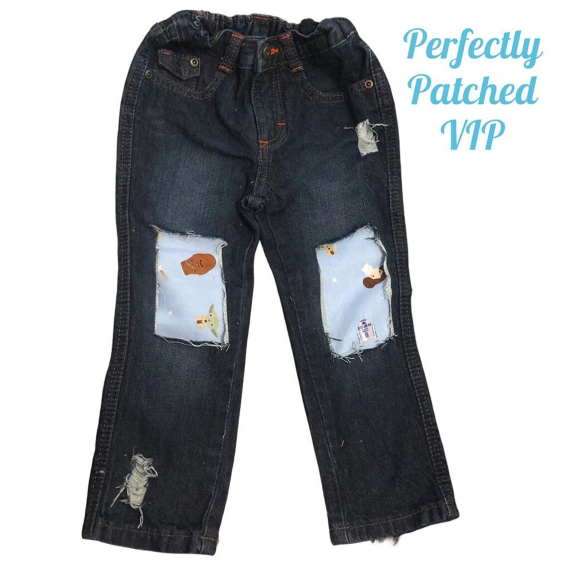 Custom Toddler Boys Distressed and Patched Denim Jeans Etsy