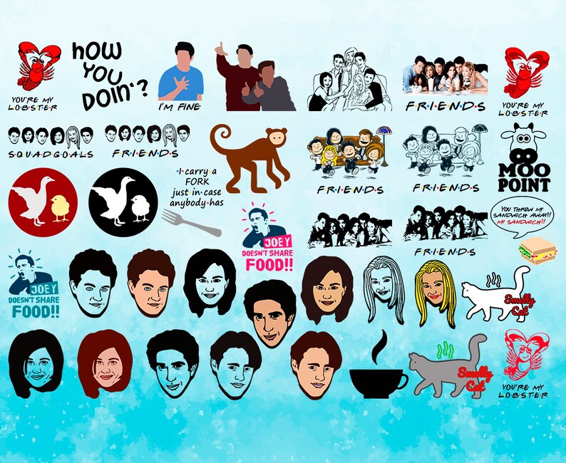 Download Friends TV Show SVG Bundle 1000 Cricut Silhouette Friends ...