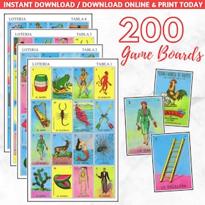 200 plateaux de jeu Loteria Mexicana, fichier numérique, téléchargement immédiat