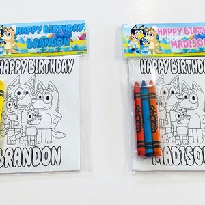 Bluey Coloring Packs, Blue Party Favors, Bluey Coloring Pages, Bluey Party Packs, Bluey Birthday,