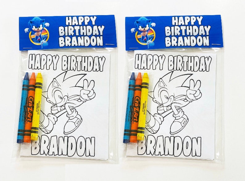 Sonic the Hedgehog Coloring Packs Sonic the Hedgehog Party - Etsy