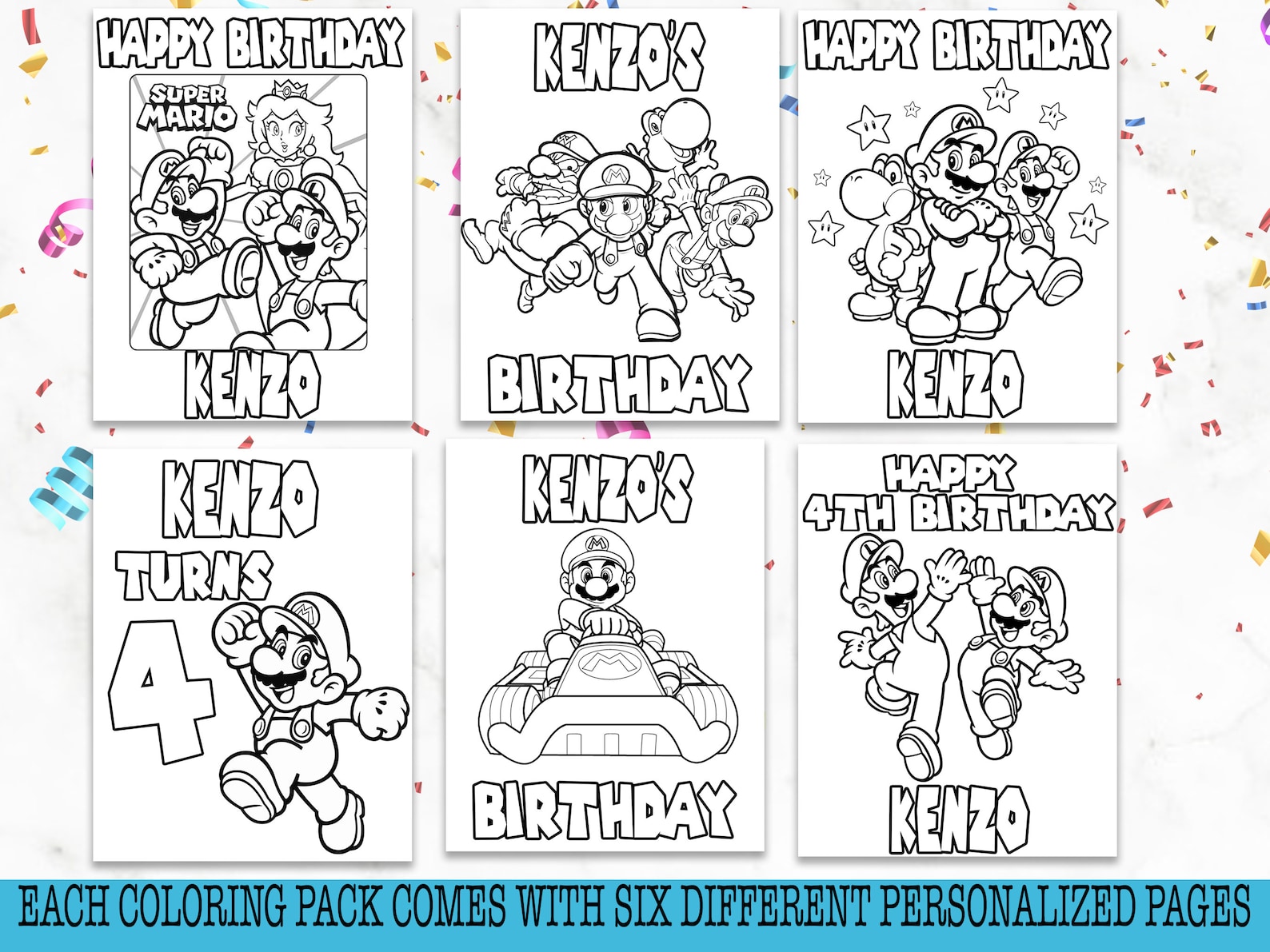 Super Mario Bros Coloring Packs, Super Mario Bros Party Favors, Super ...