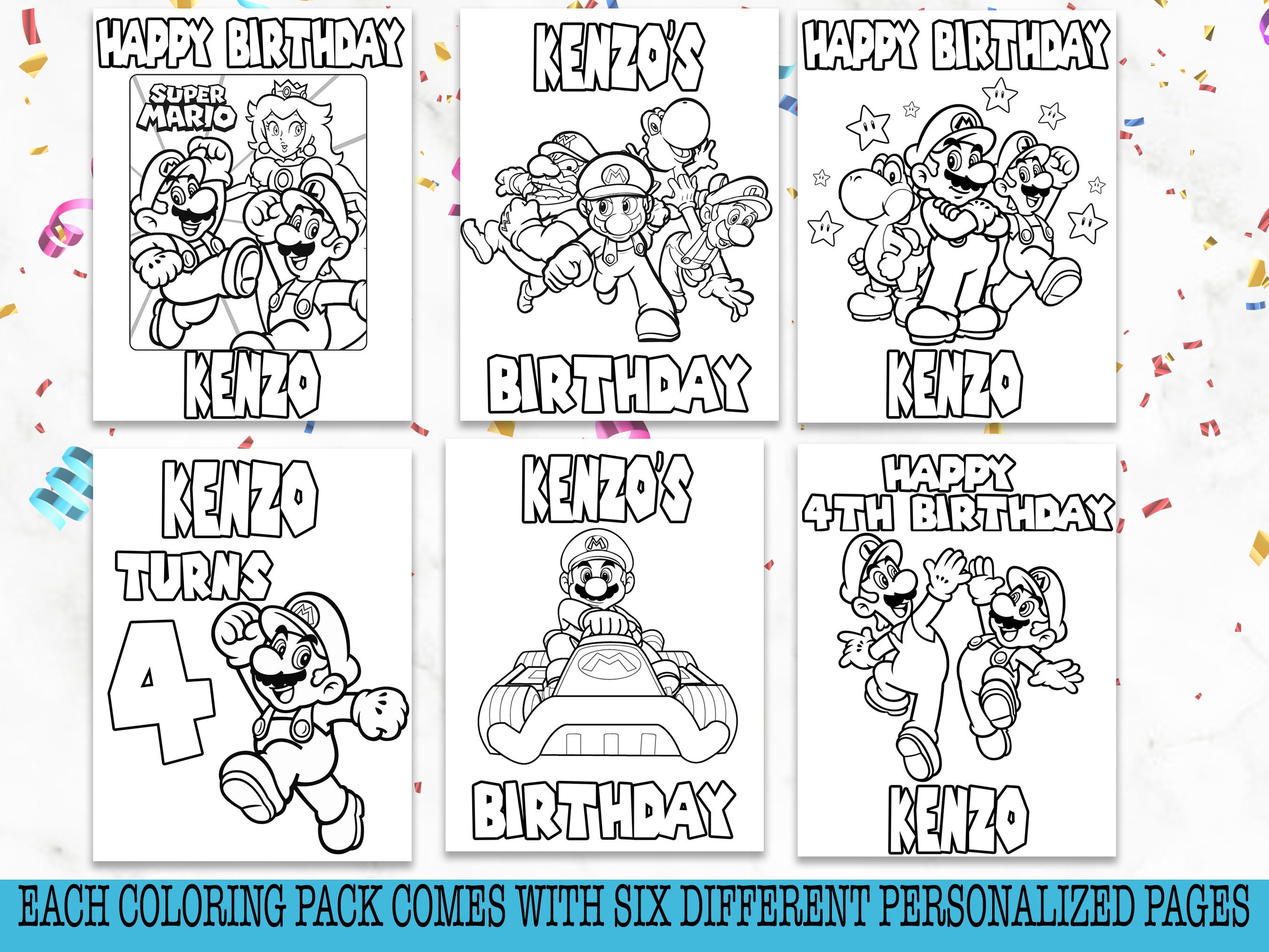 Super Mario Bros Coloring Packs Super Mario Bros Party - Etsy
