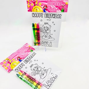 Princess Peach Coloring Packs, Party Favors, Coloring pages, Kids Gifts,